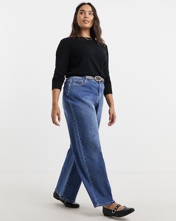 Mid Wash Wide Leg Cosy Jeans