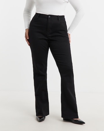 Super Stretch Black Flared Jeans
