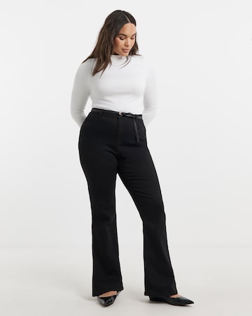 Super Stretch Black Flared Jeans