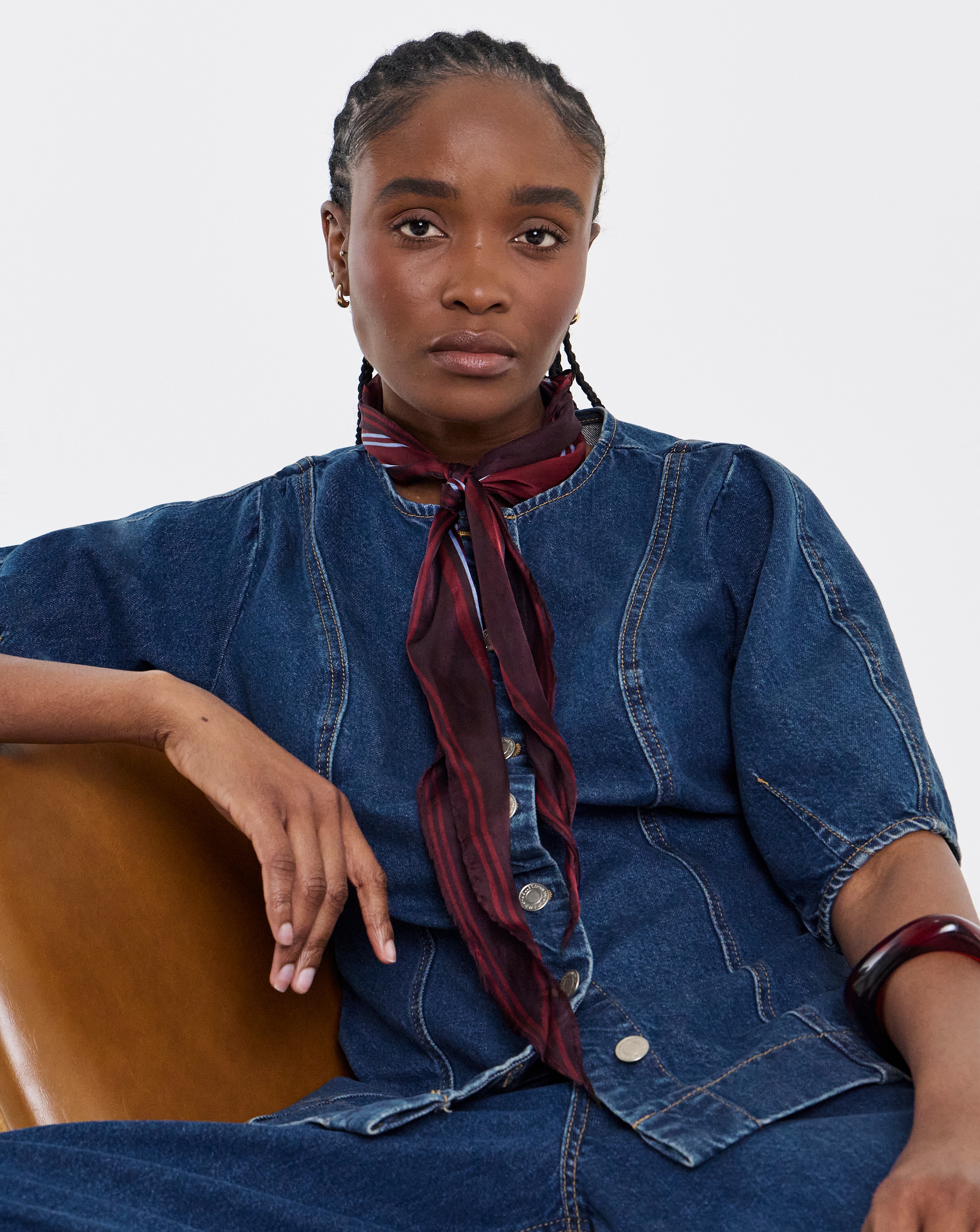 Simply Be Button Through Denim Blouse