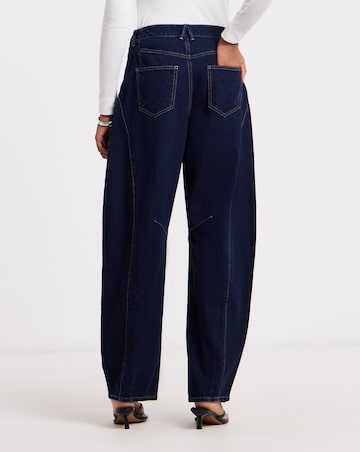 Indigo Voluminous Barrel Leg Jean