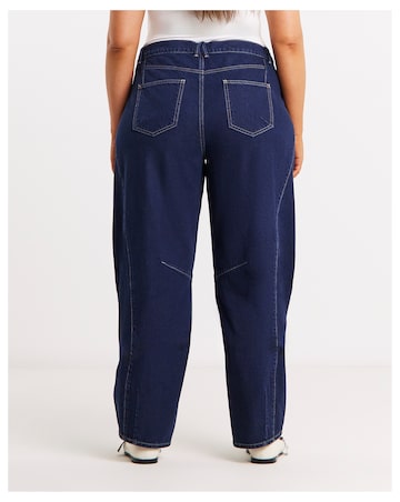 Indigo Voluminous Barrel Leg Jean