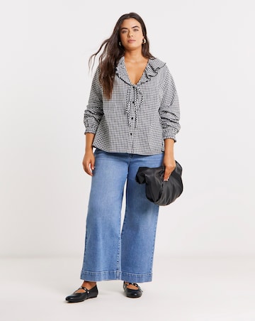 Light Wash Authentic Crop Wide Jeans