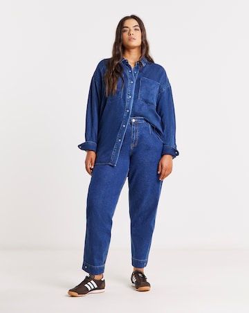 Popper Detail Peg Leg Jeans