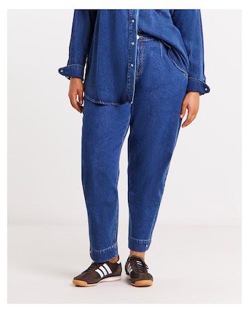 Popper Detail Peg Leg Jeans