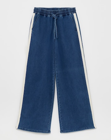 Mid Wash Cosy Side Stripe Jogger Jeans