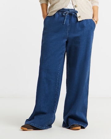 Mid Wash Cosy Side Stripe Jogger Jeans