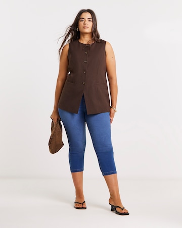 Bright Blue Skinny Cropped Jeggings