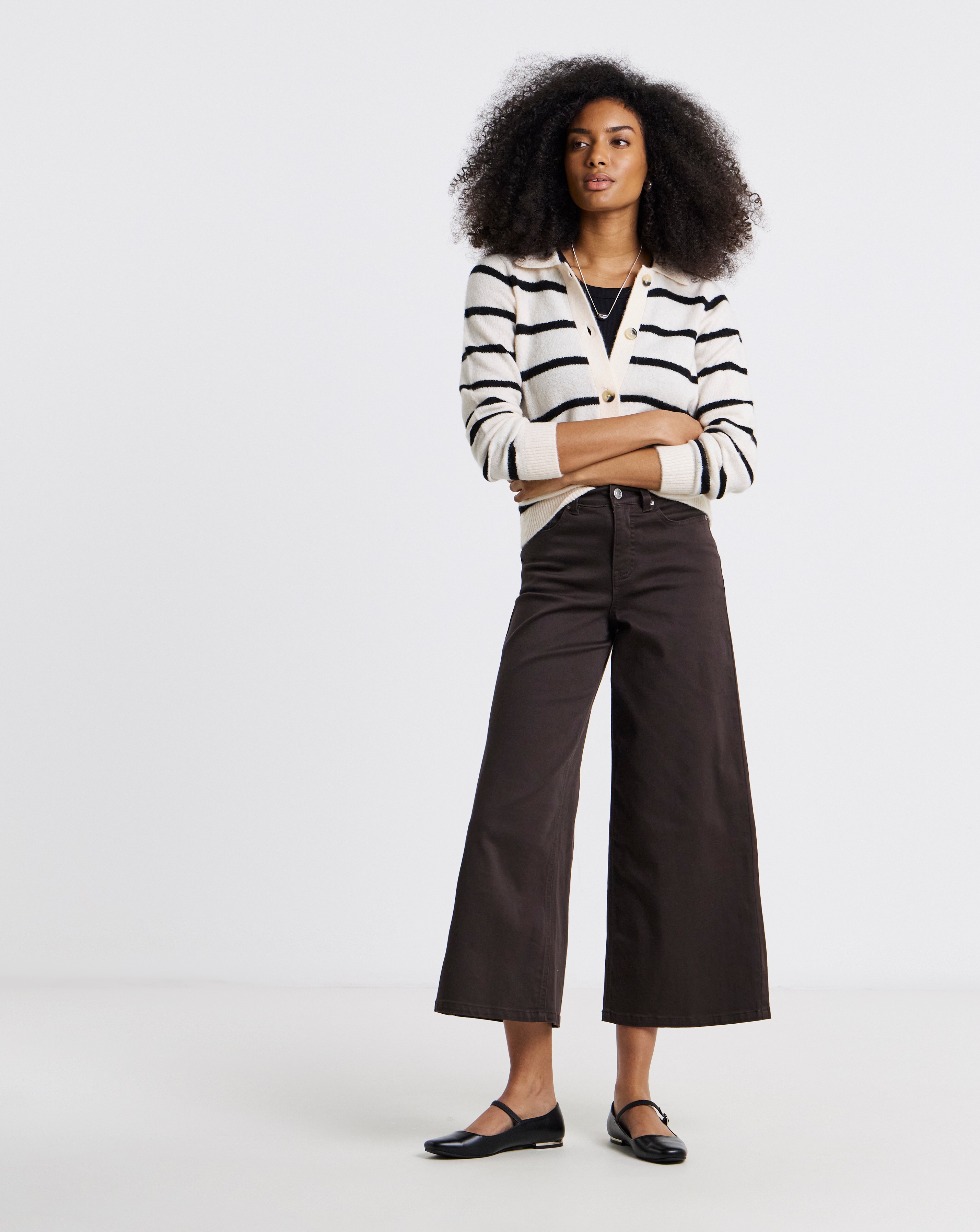 New In - Chocolate 24/7 Crop Wide Leg Jeans