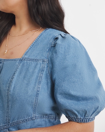 Light Blue Meadow Mini Denim Dress