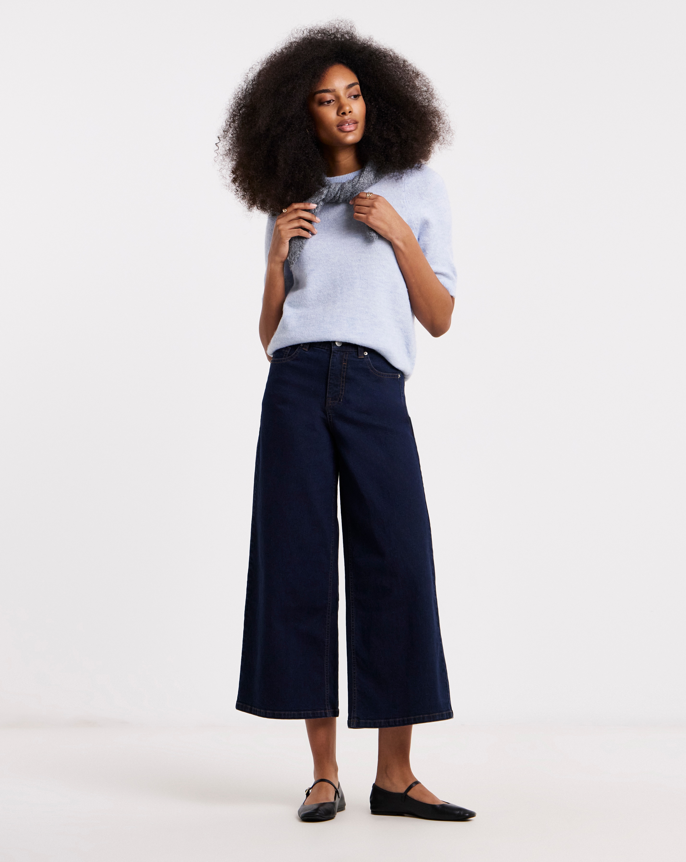New In - Indigo 24/7 Crop Wide Leg Jeans