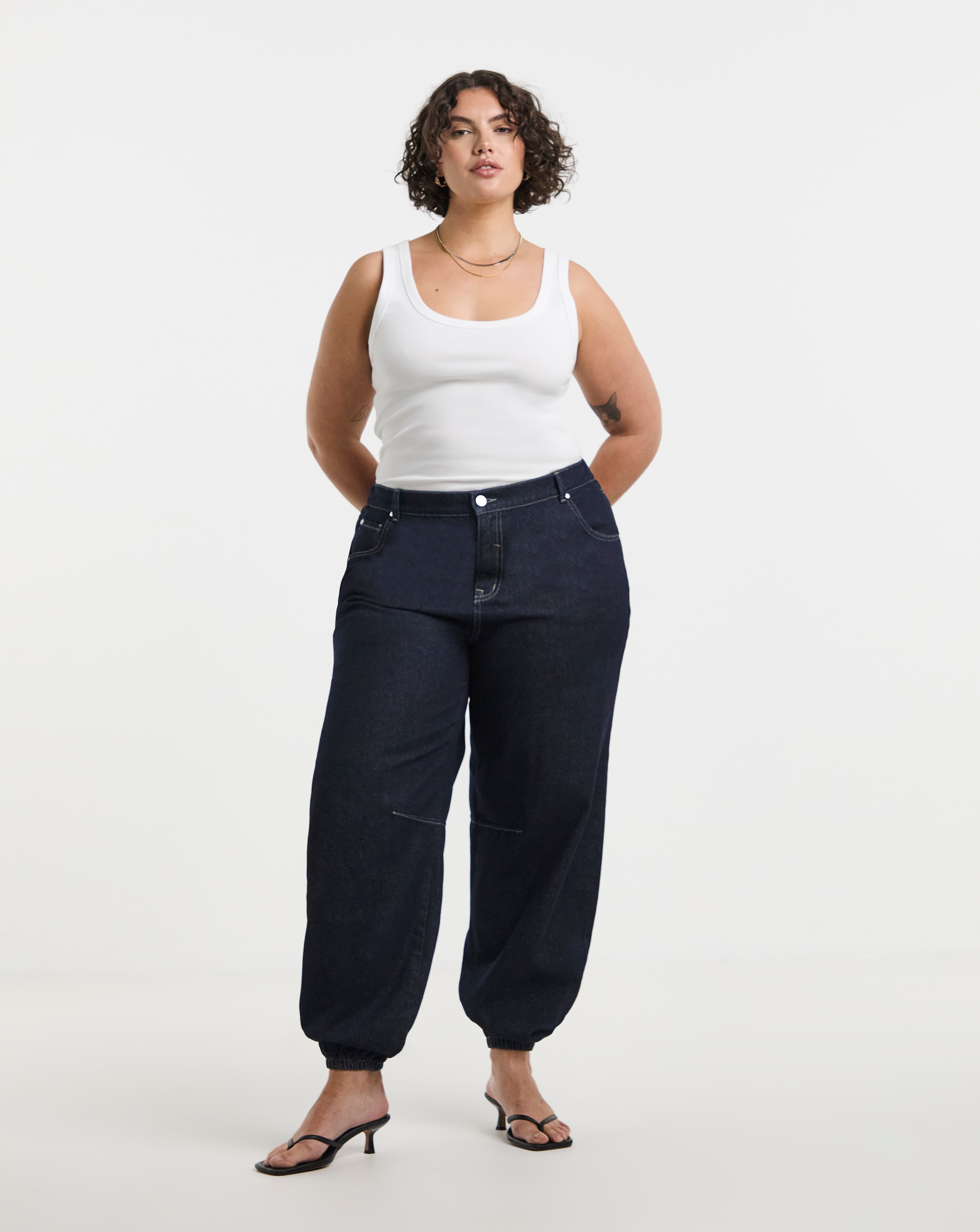 New In - Cuffed Denim Balloon Jeans
