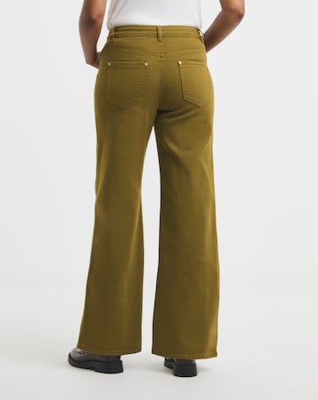 Olive Crossover Straight Leg Jeans