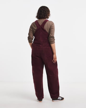 Aubergine Barrel Leg Cord Dungeree