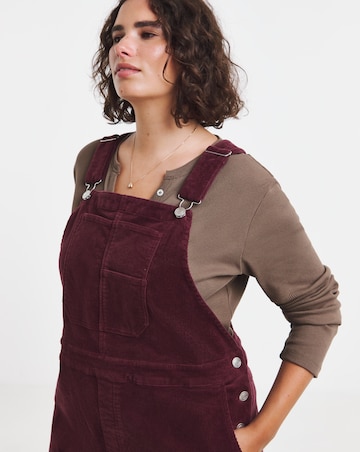 Aubergine Barrel Leg Cord Dungeree