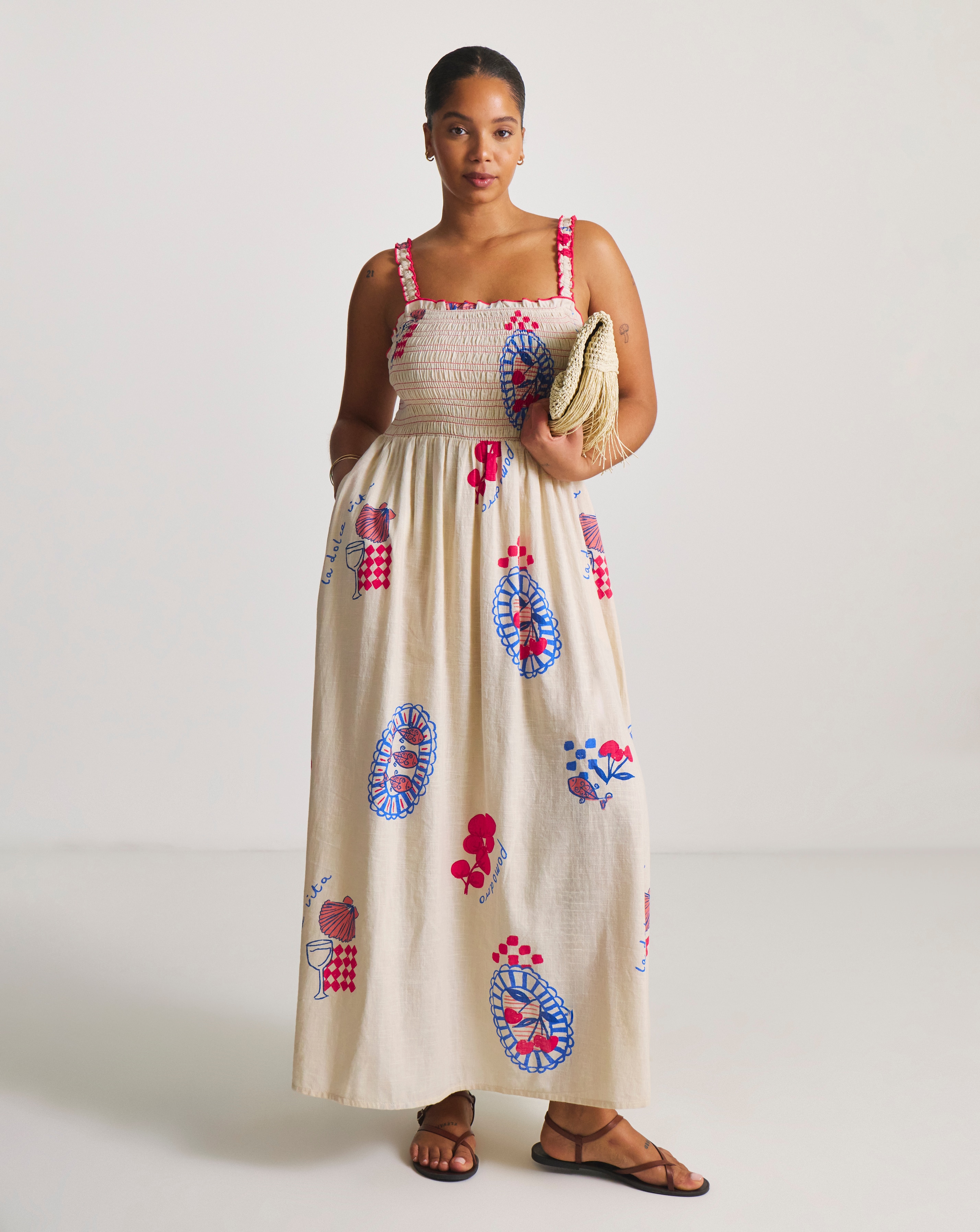 New In - Dolce Vita Shirred Maxi Beach Dress