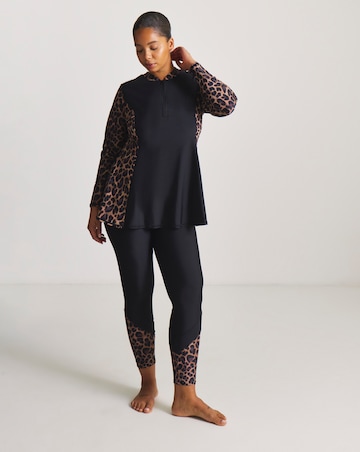 Sports Swim Rash Vest Black/Leopard