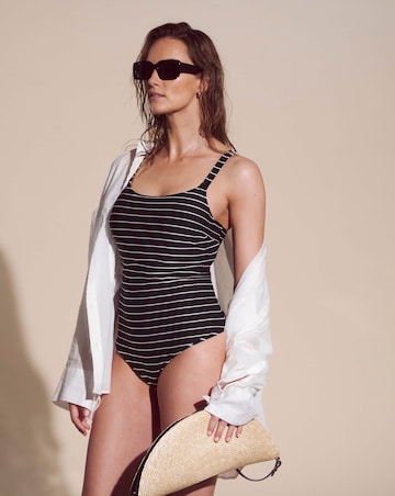 Anthology X Magisculpt Hidden Wire Scoop Striped Swimsuit