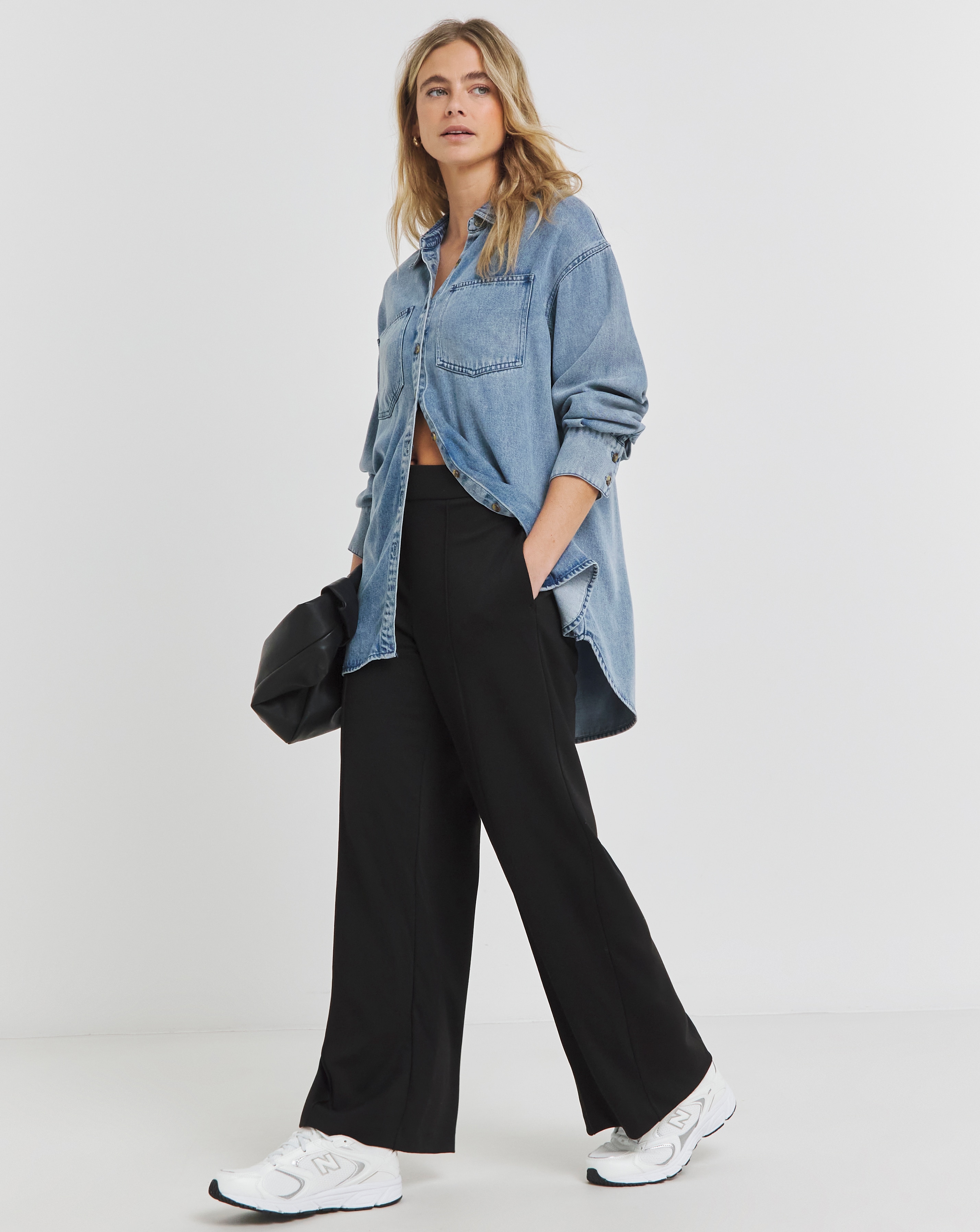 Simply Be Ponte Wide Leg Trousers