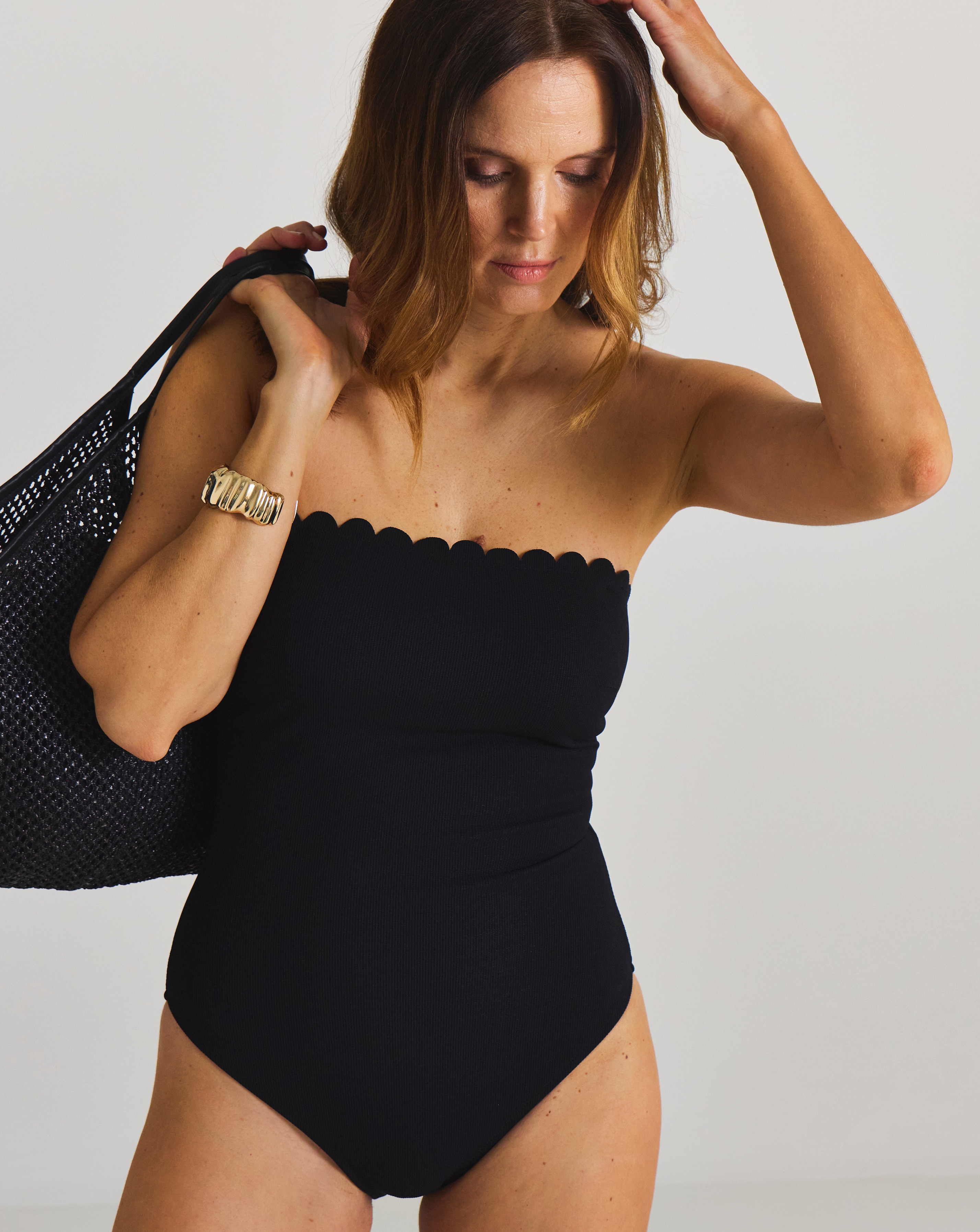 Magisculpt Scallop Edge Bandeau Swimsuit