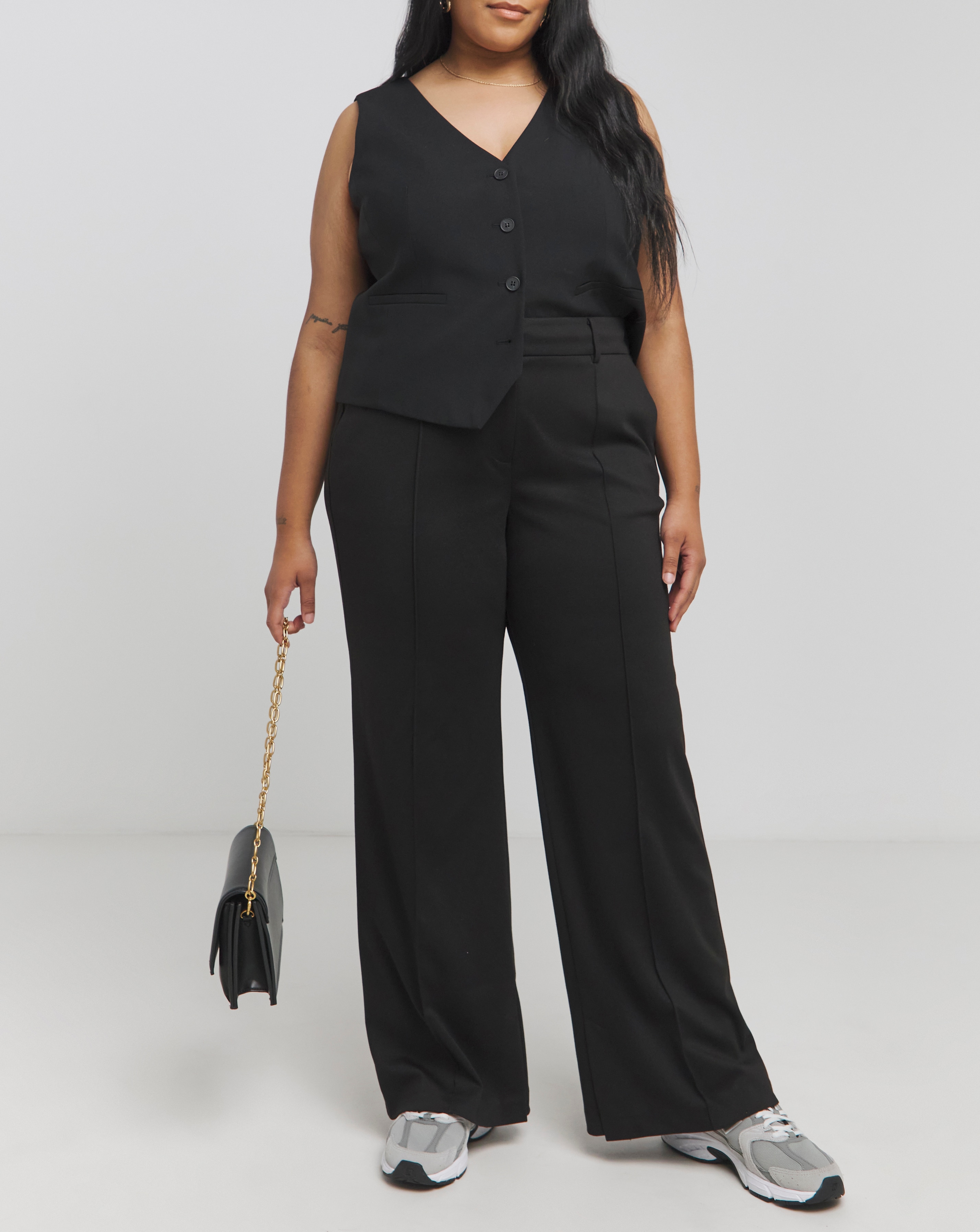 Tailored Jersey Wide Leg Trousers