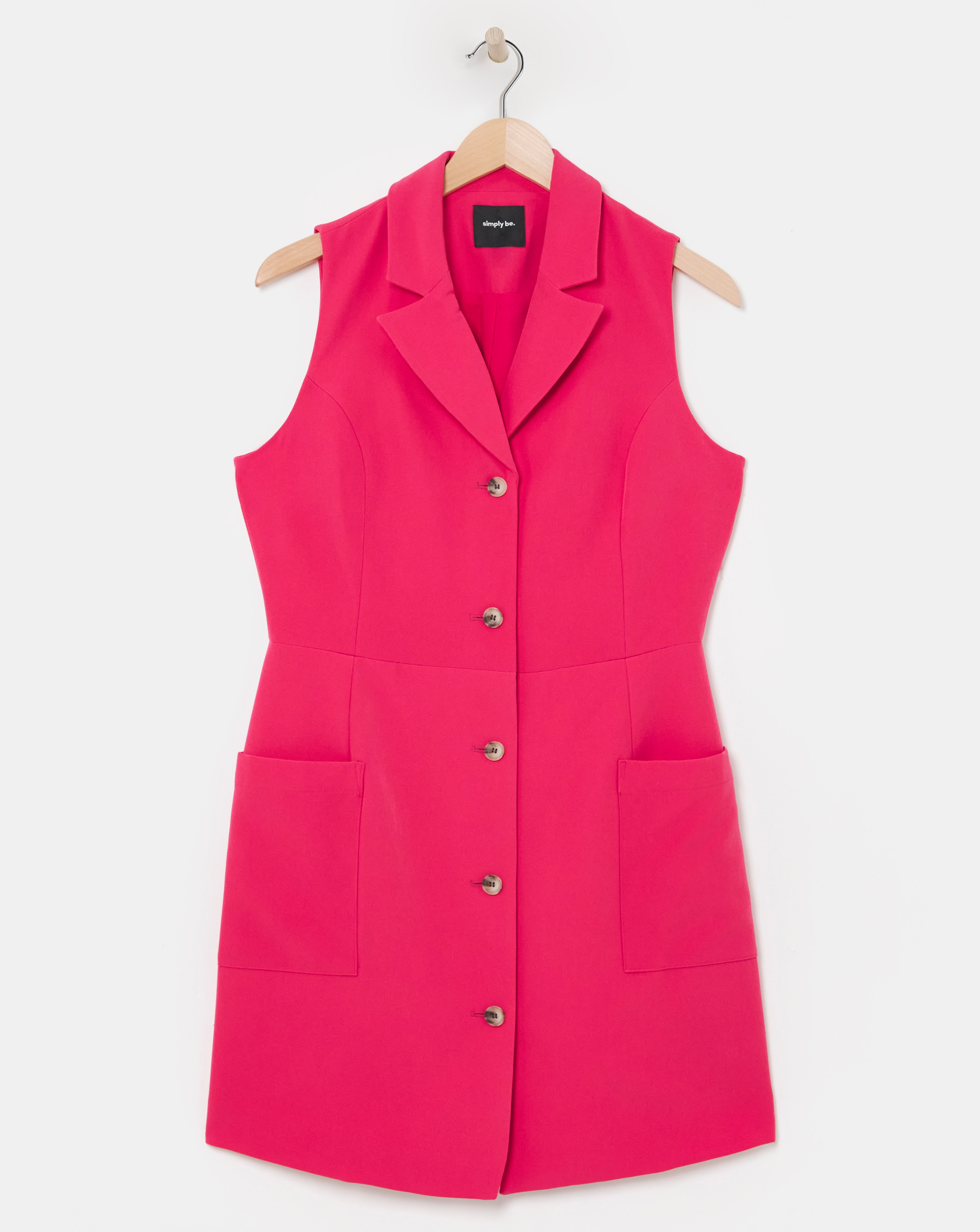 Simply Be - Women's Pink Sleeveless Waistcoat Dress - Size 22 - Pink