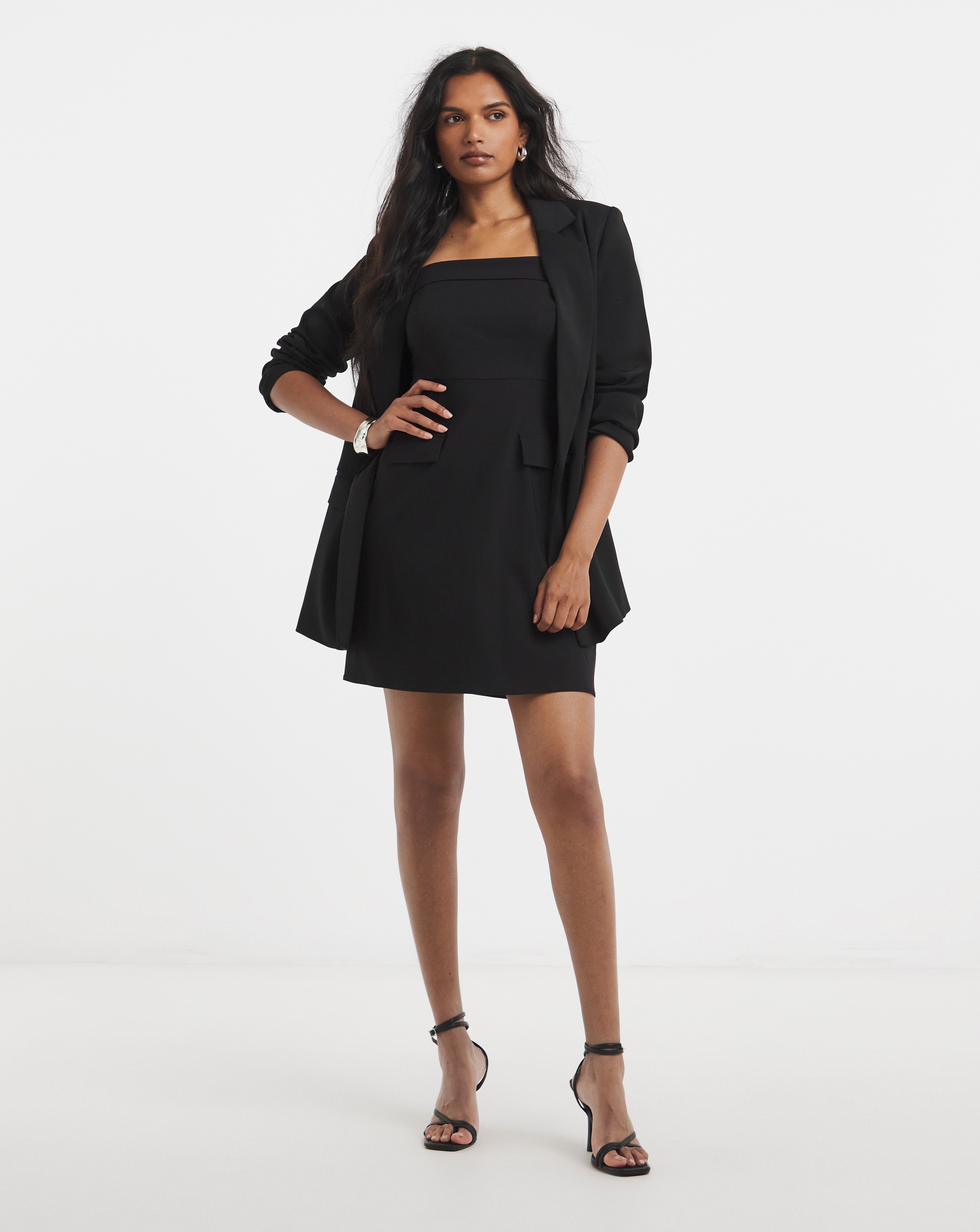 New In - Simply Be - Women's Black Stretch Bandeau Mini Dress - Size 10 - Black - 74% Viscose 23% Nylon 3% Elastane