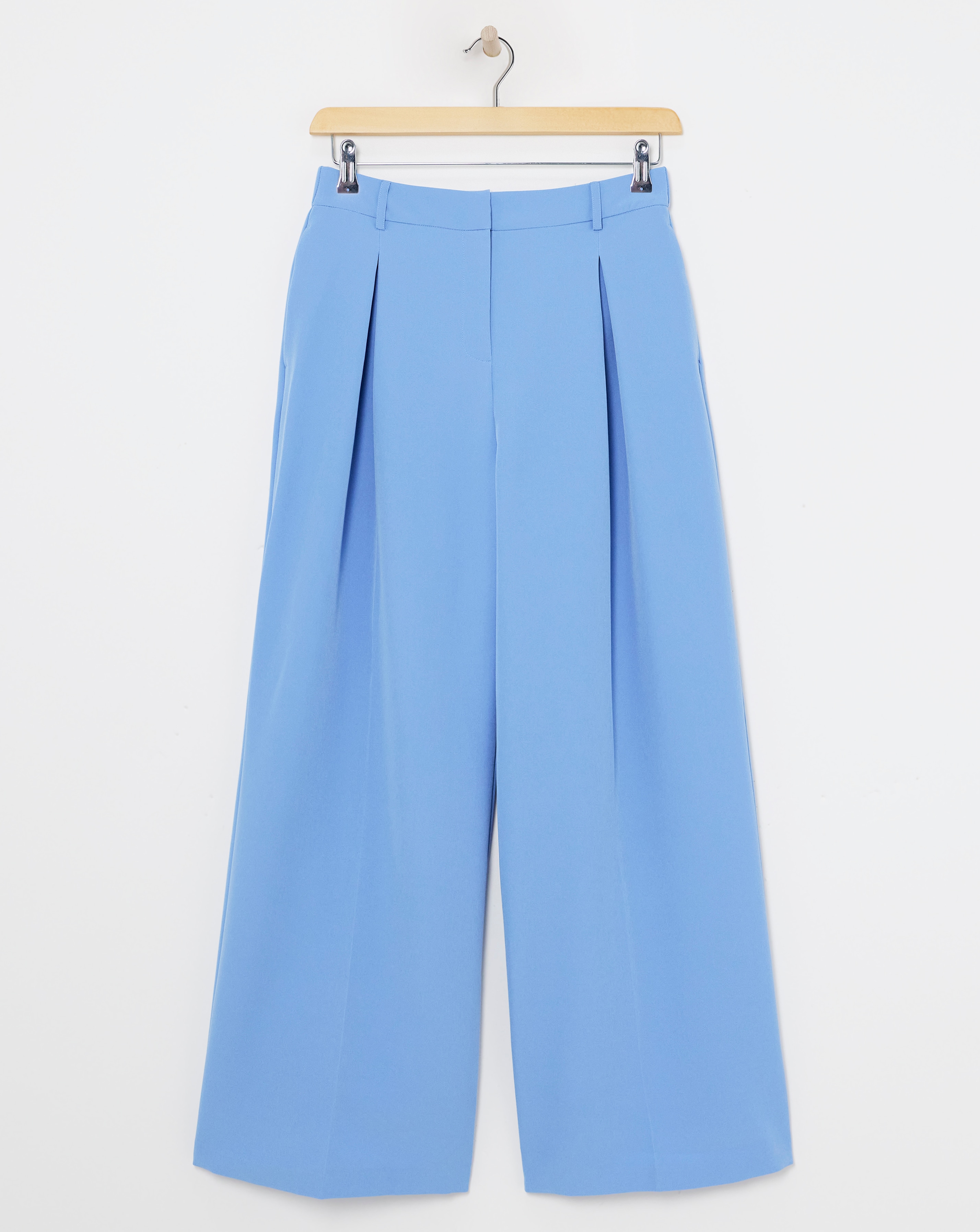 Simply Be Blue Wide Leg Tailored Trouser