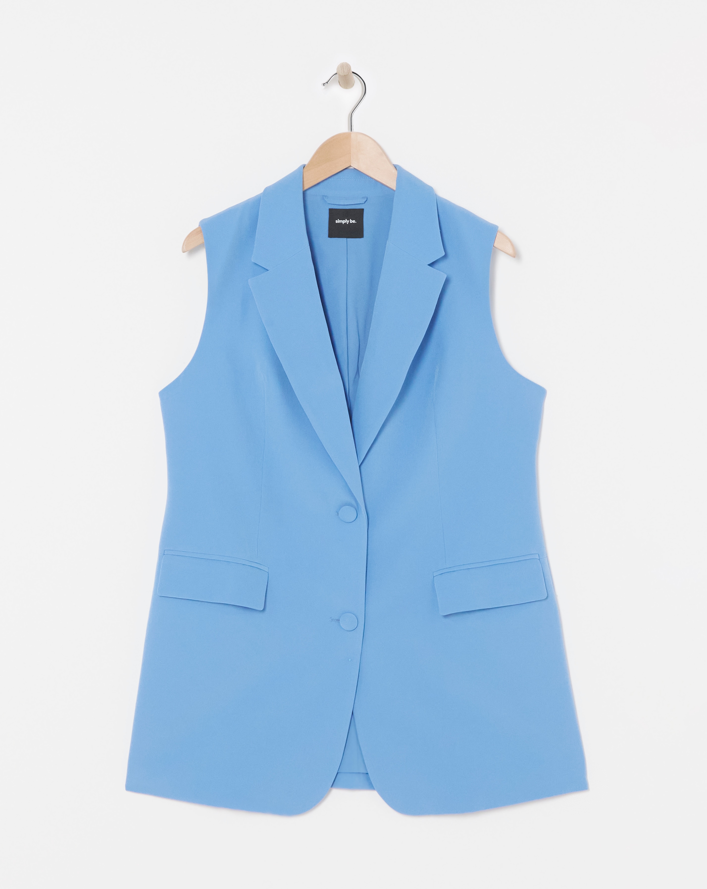 Blue Longline Tailored Waistcoat