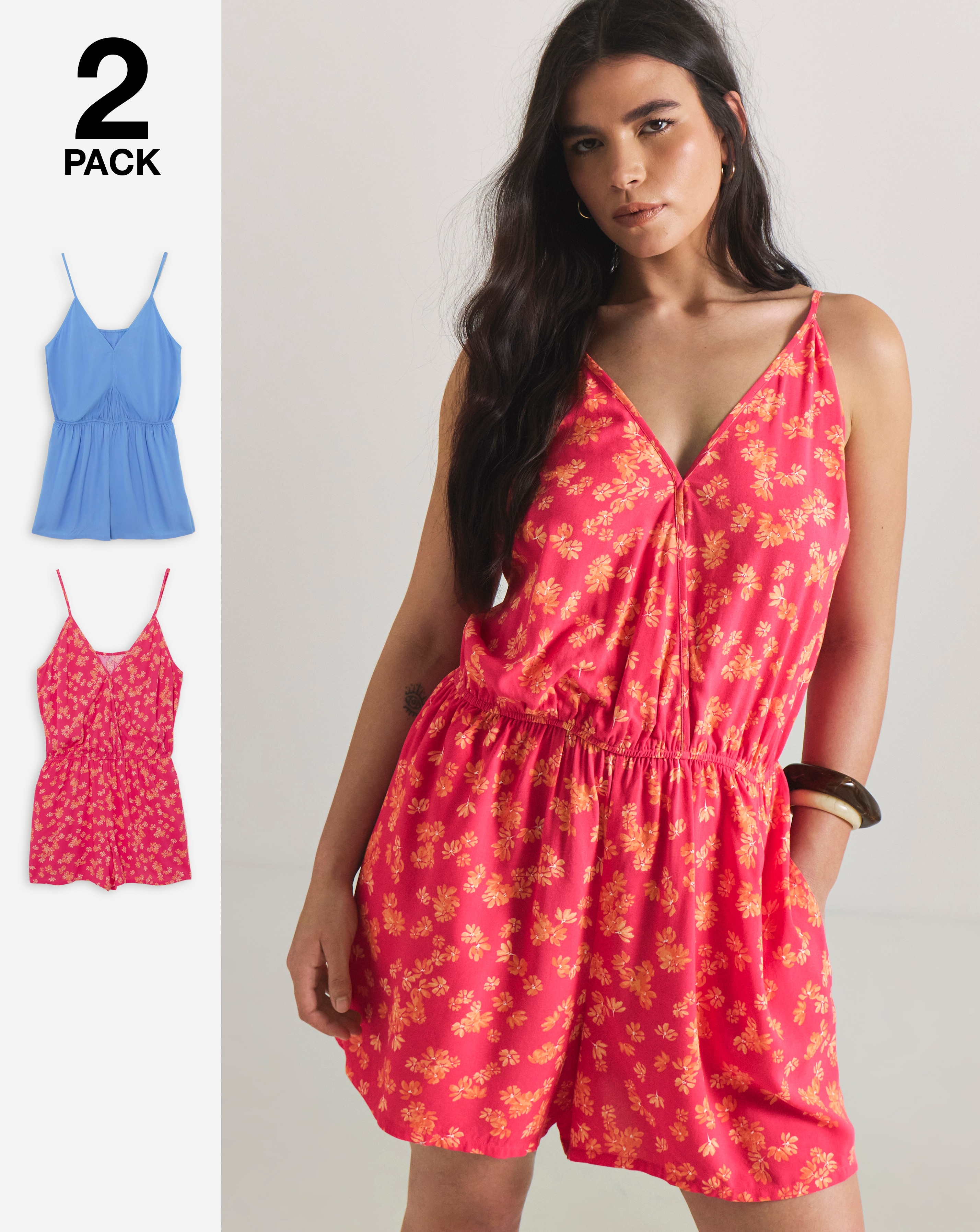 New In - Simply Be Value 2 Pack Beach Playsuits