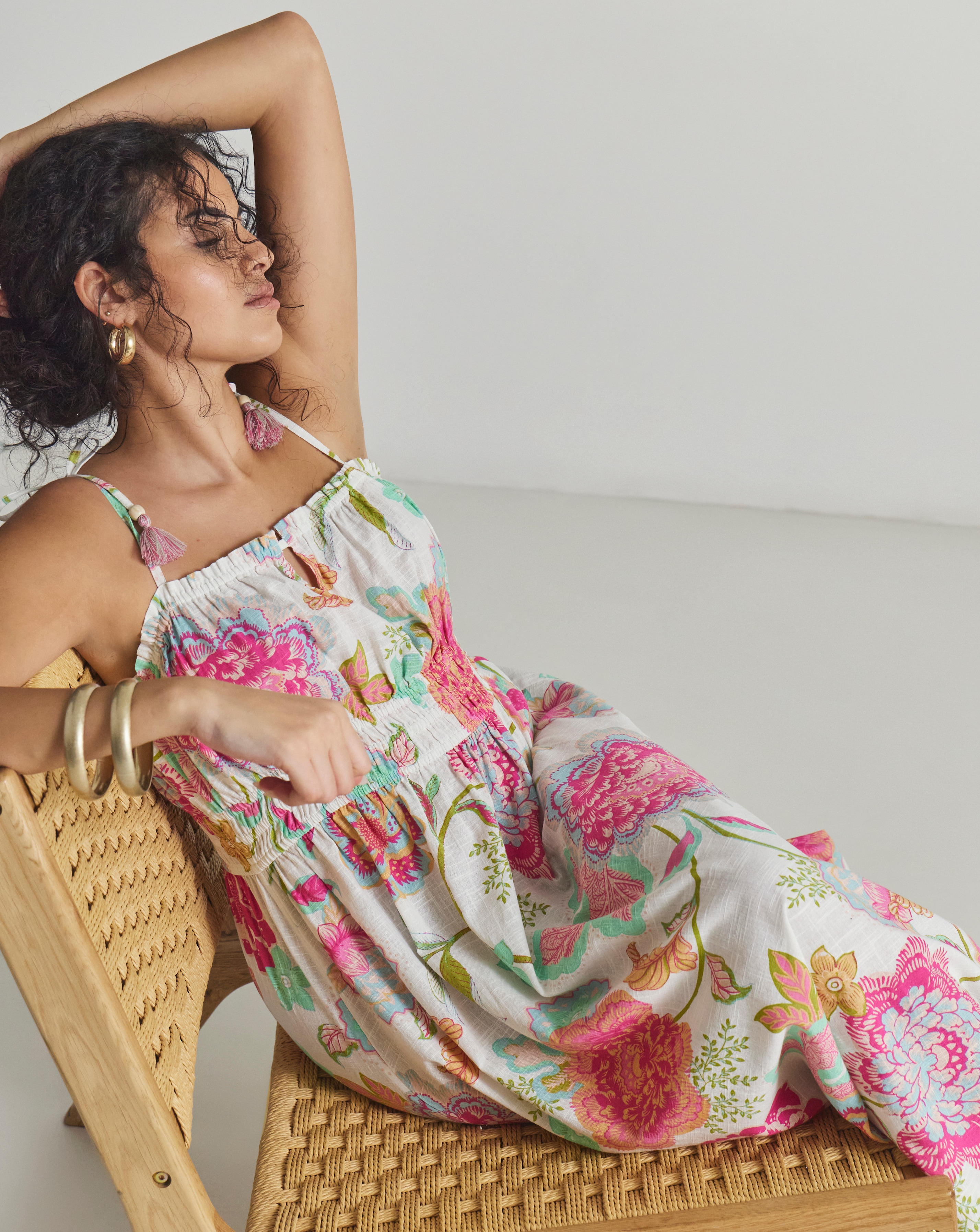 New In - Shirred Maxi Beach Dress