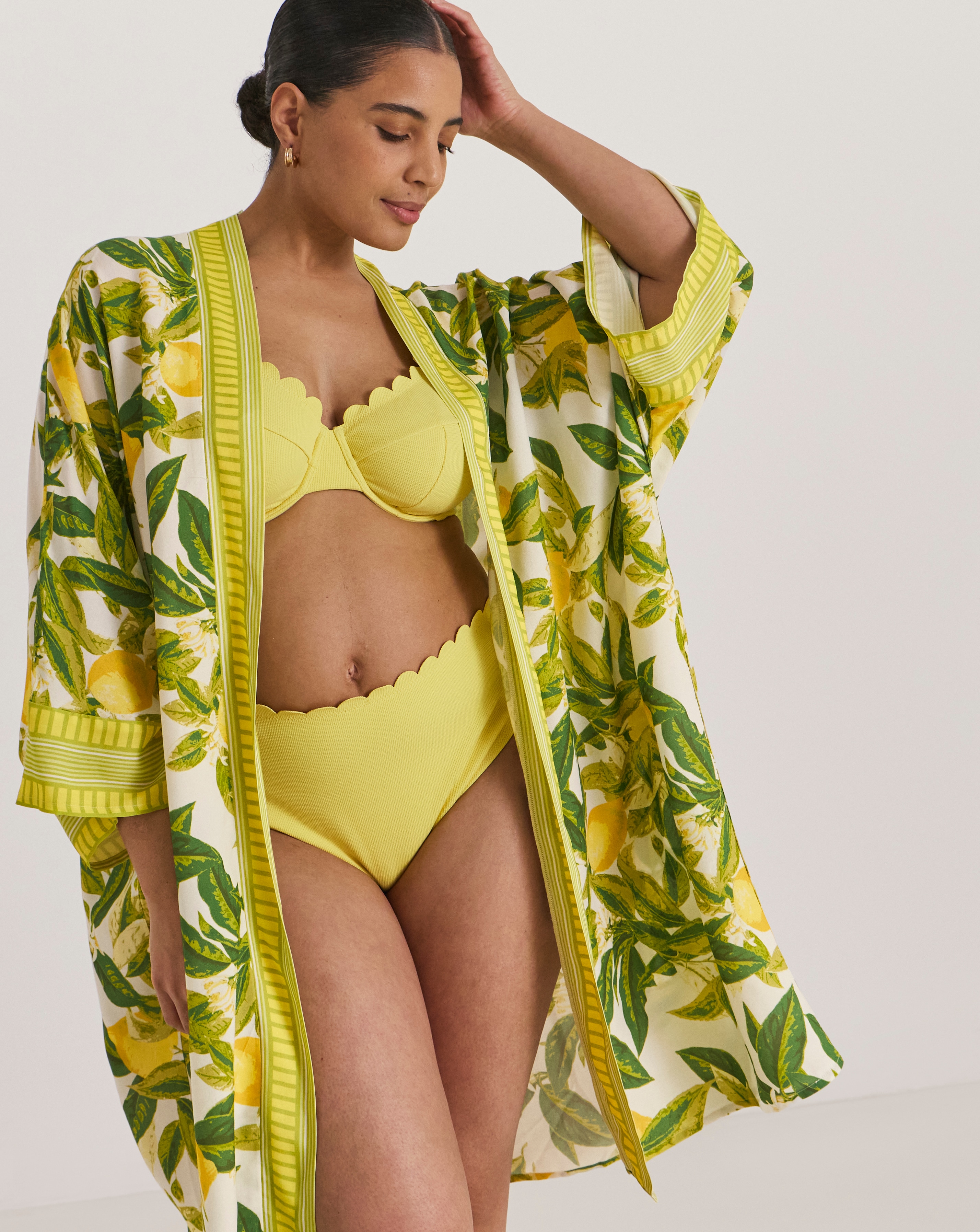 New In - Border Print Open Maxi Kaftan
