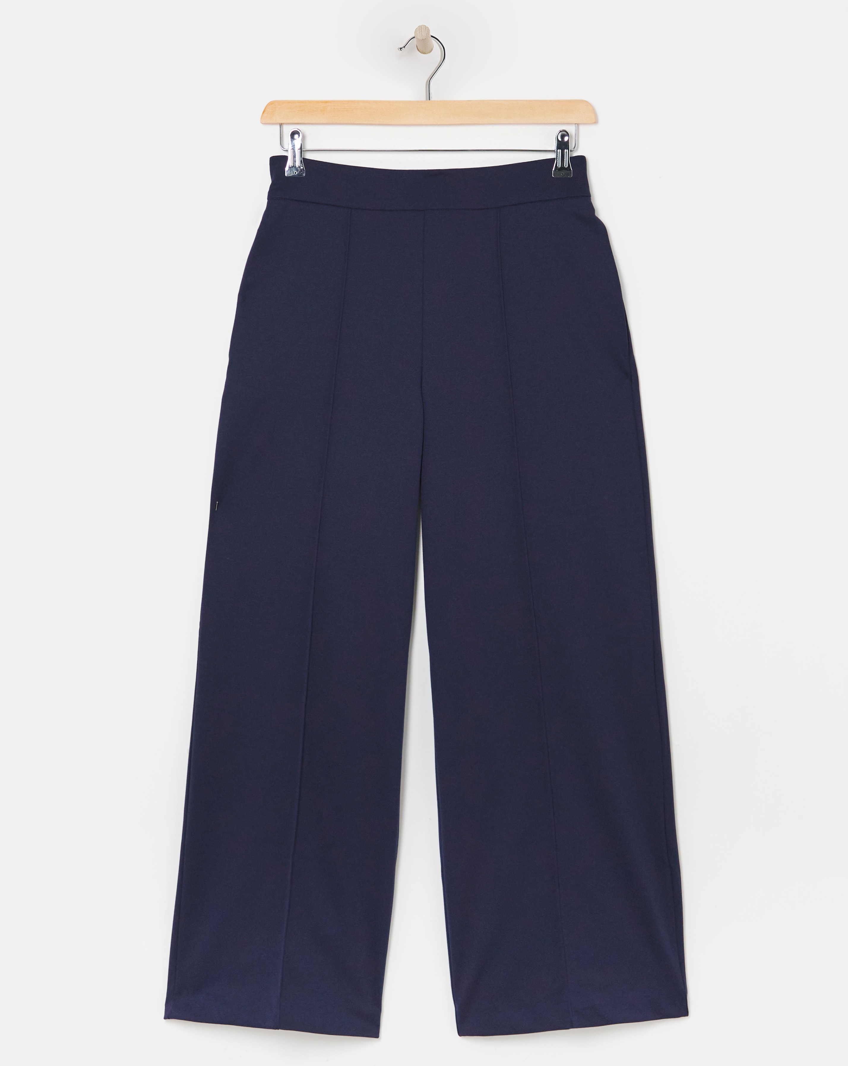 Navy Ponte Wide Leg Trouser