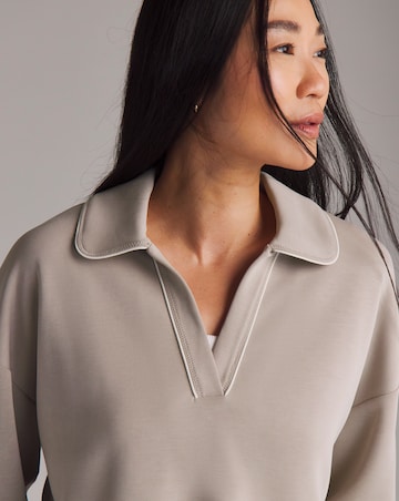 Sweaty Betty Sand Wash Crop Henley Sweatshirt