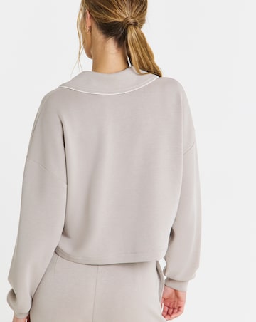 Sweaty Betty Sand Wash Crop Henley Sweatshirt