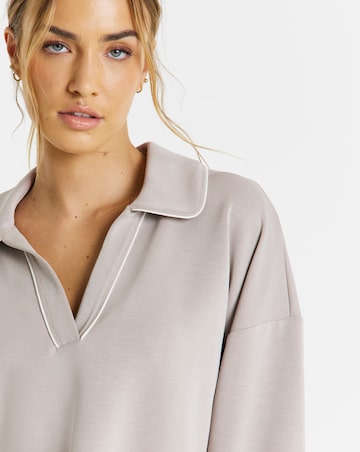 Sweaty Betty Sand Wash Crop Henley Sweatshirt
