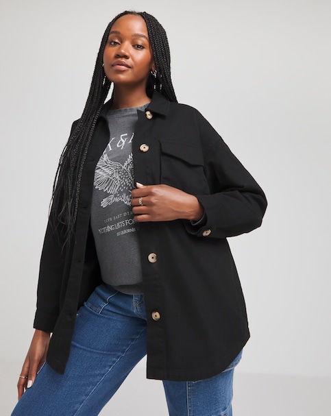Black Utility Cargo Jacket
