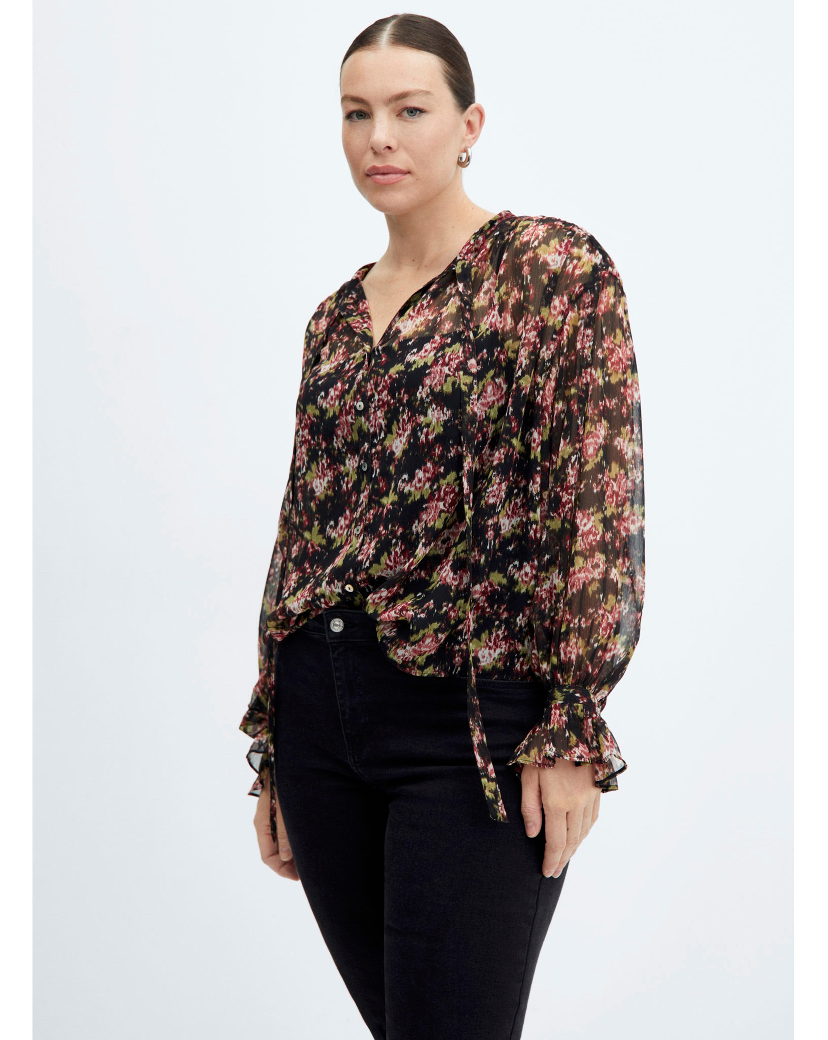 Mango Semi- Transparent Flowy Blouse