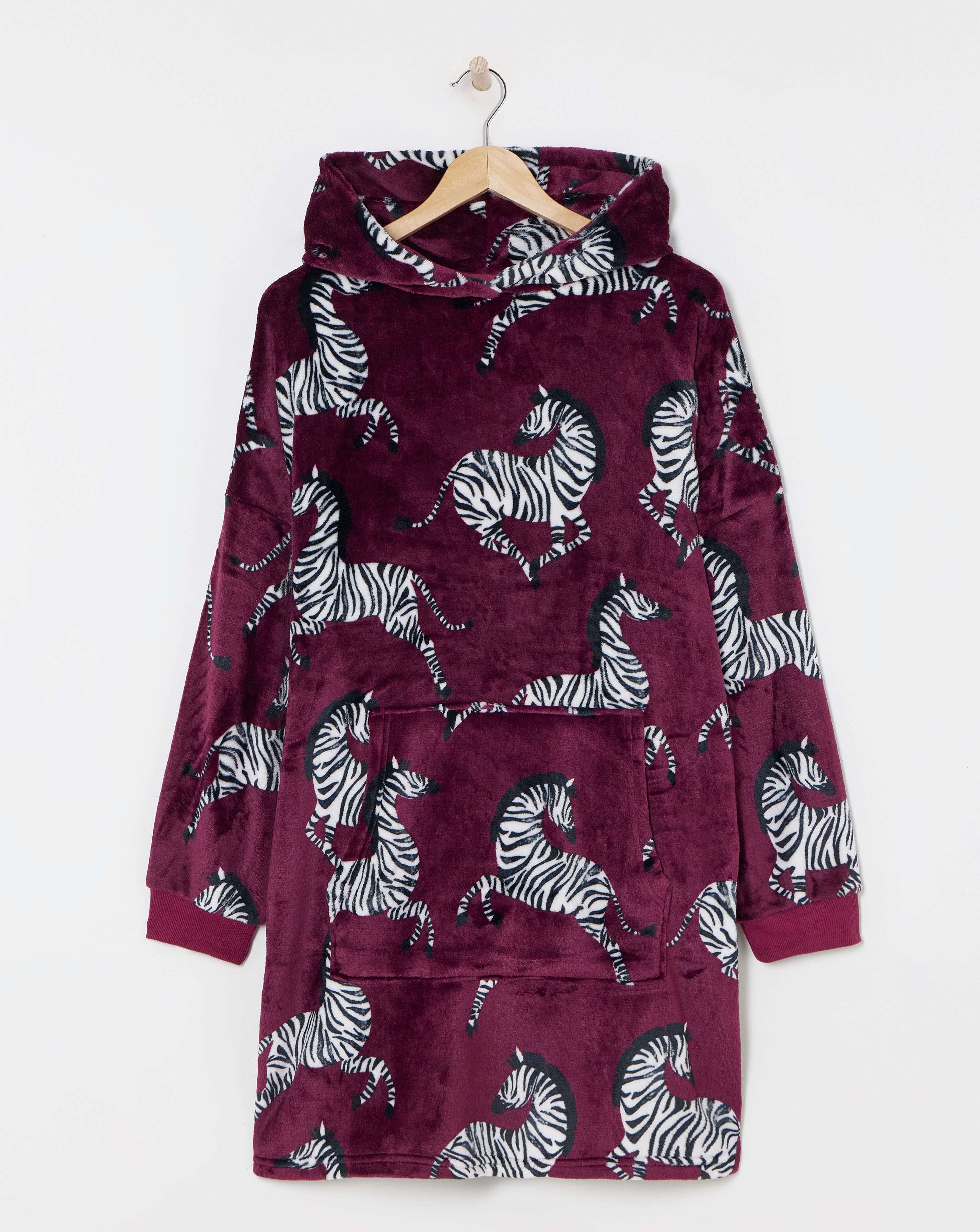 Zebra Print Hooded Lounge Dress