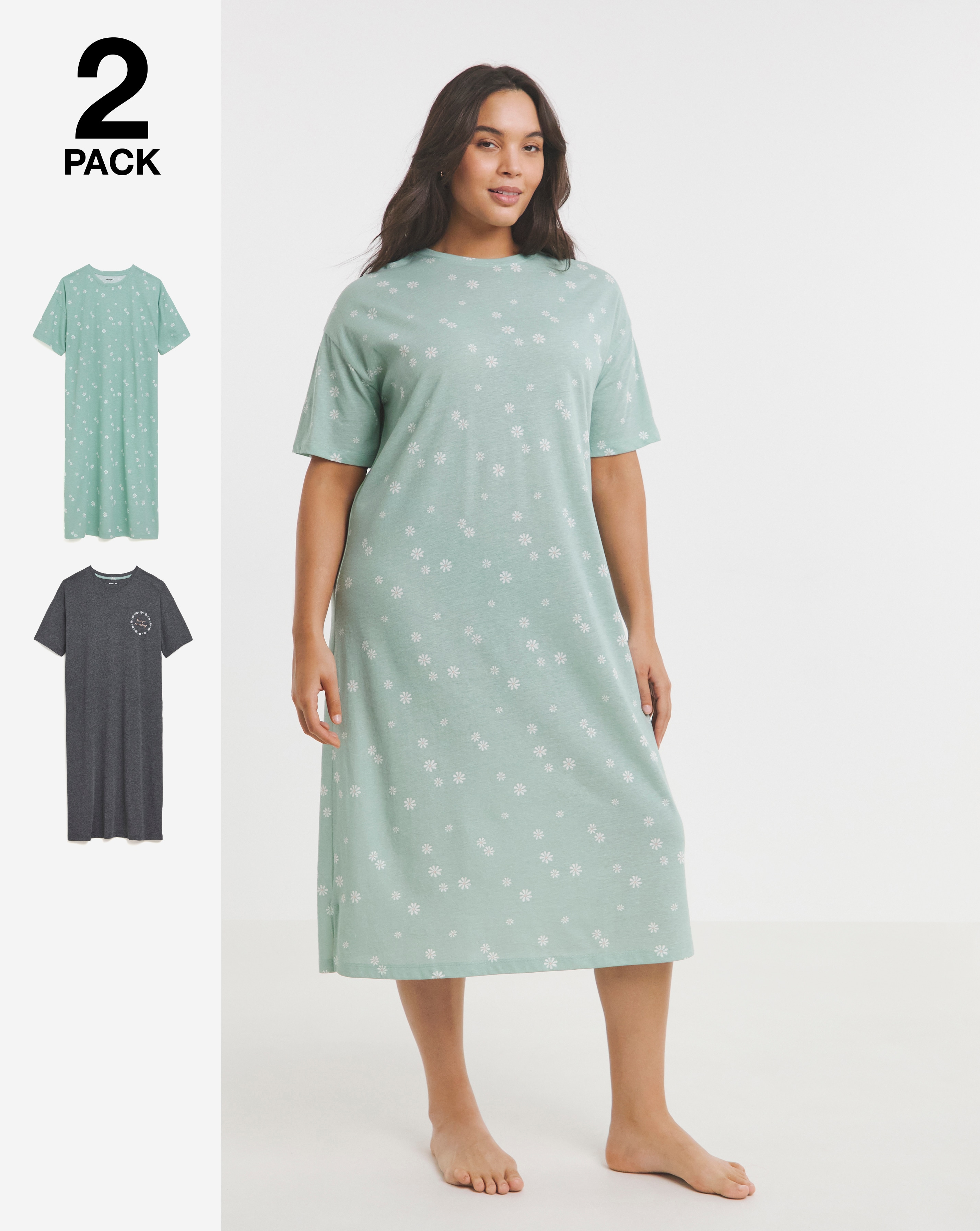 Floral Value 2 Pack T-Shirt Nighties