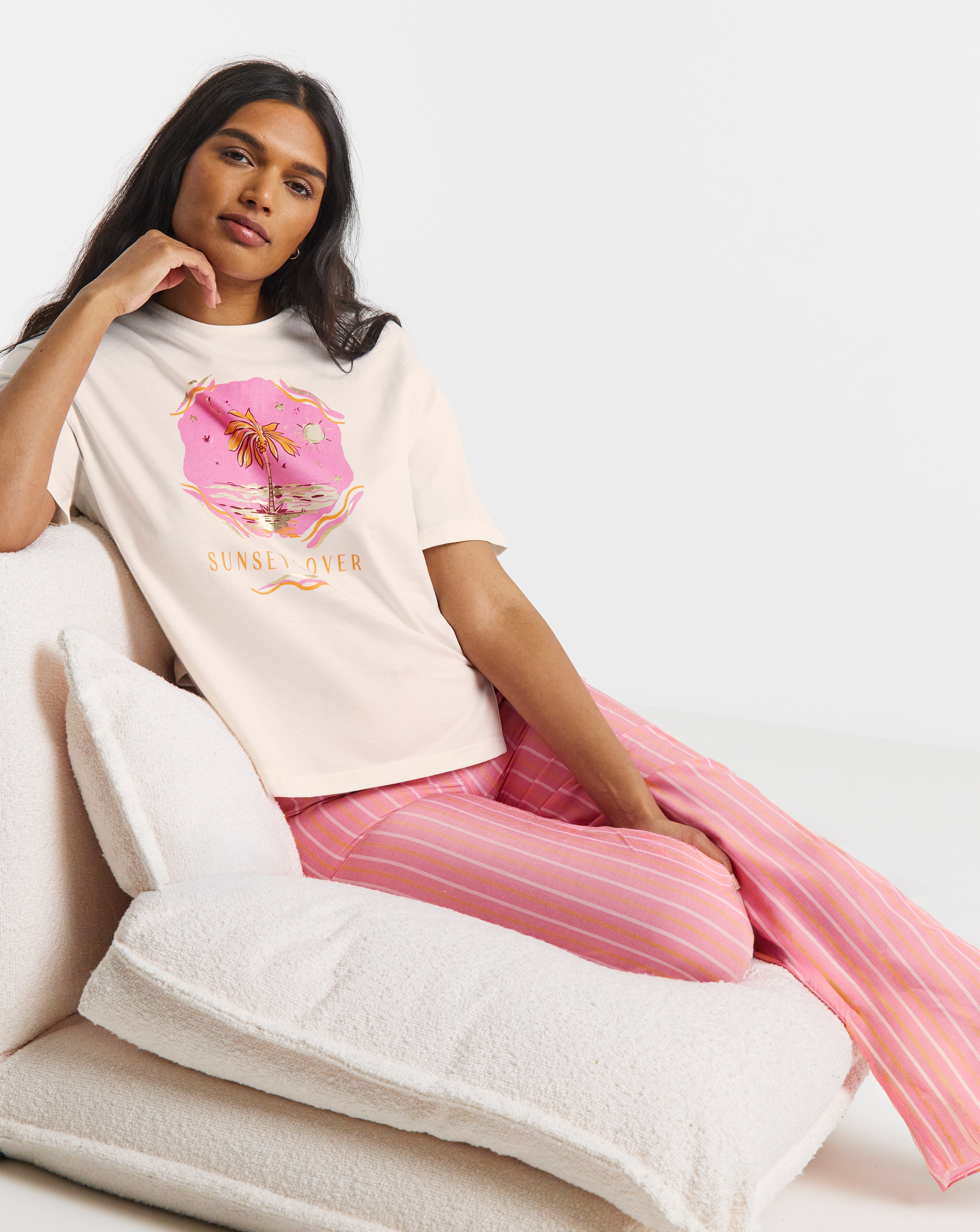 Sunset Lover Stripe Pant Pyjama Set