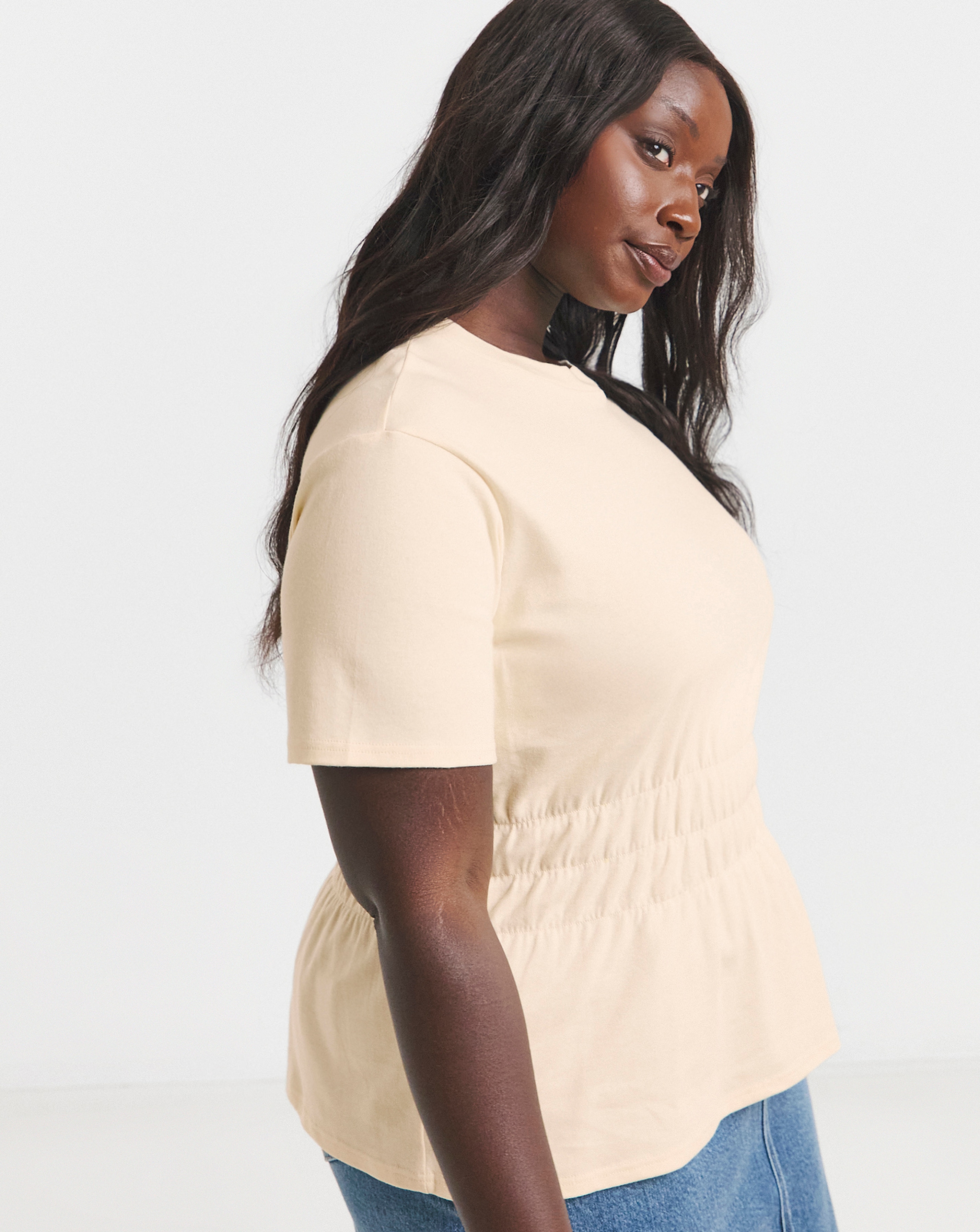 Simply Be Shirred Waist T-Shirt