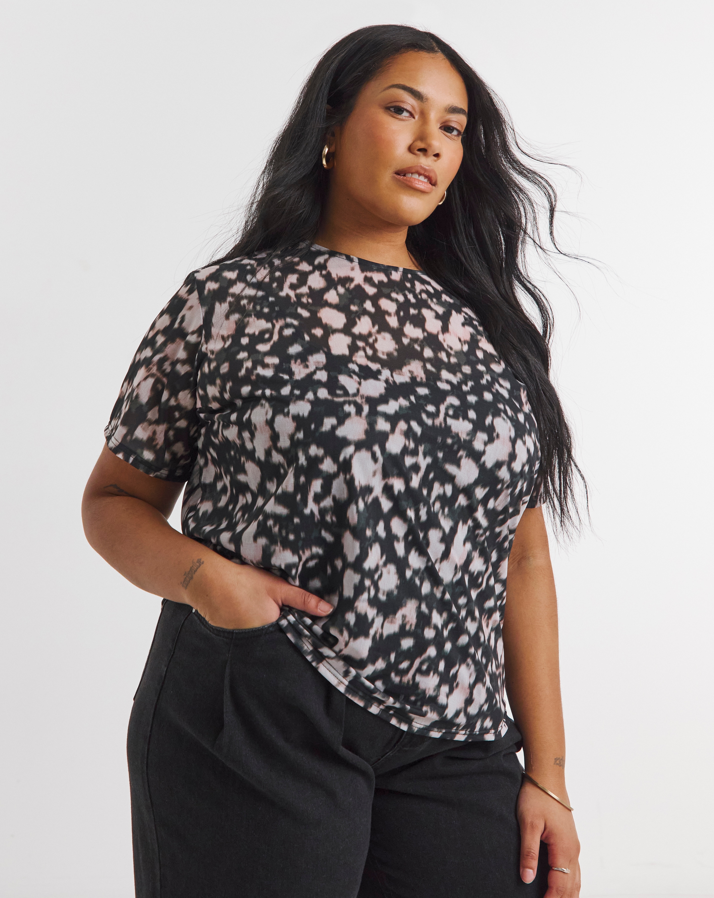 Simply Be Mesh Relaxed Fit T-Shirt