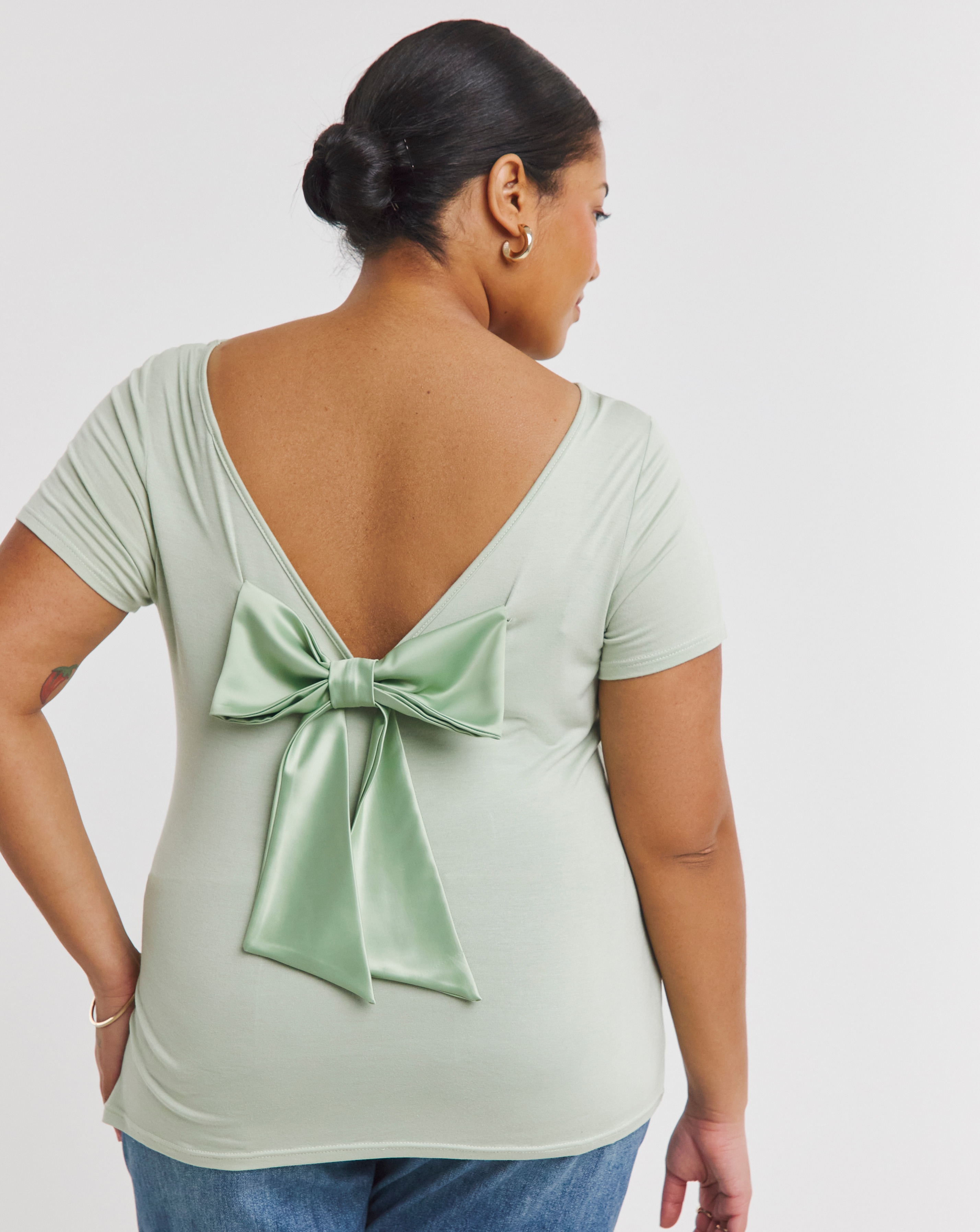 Simply Be Satin Bow Back Top