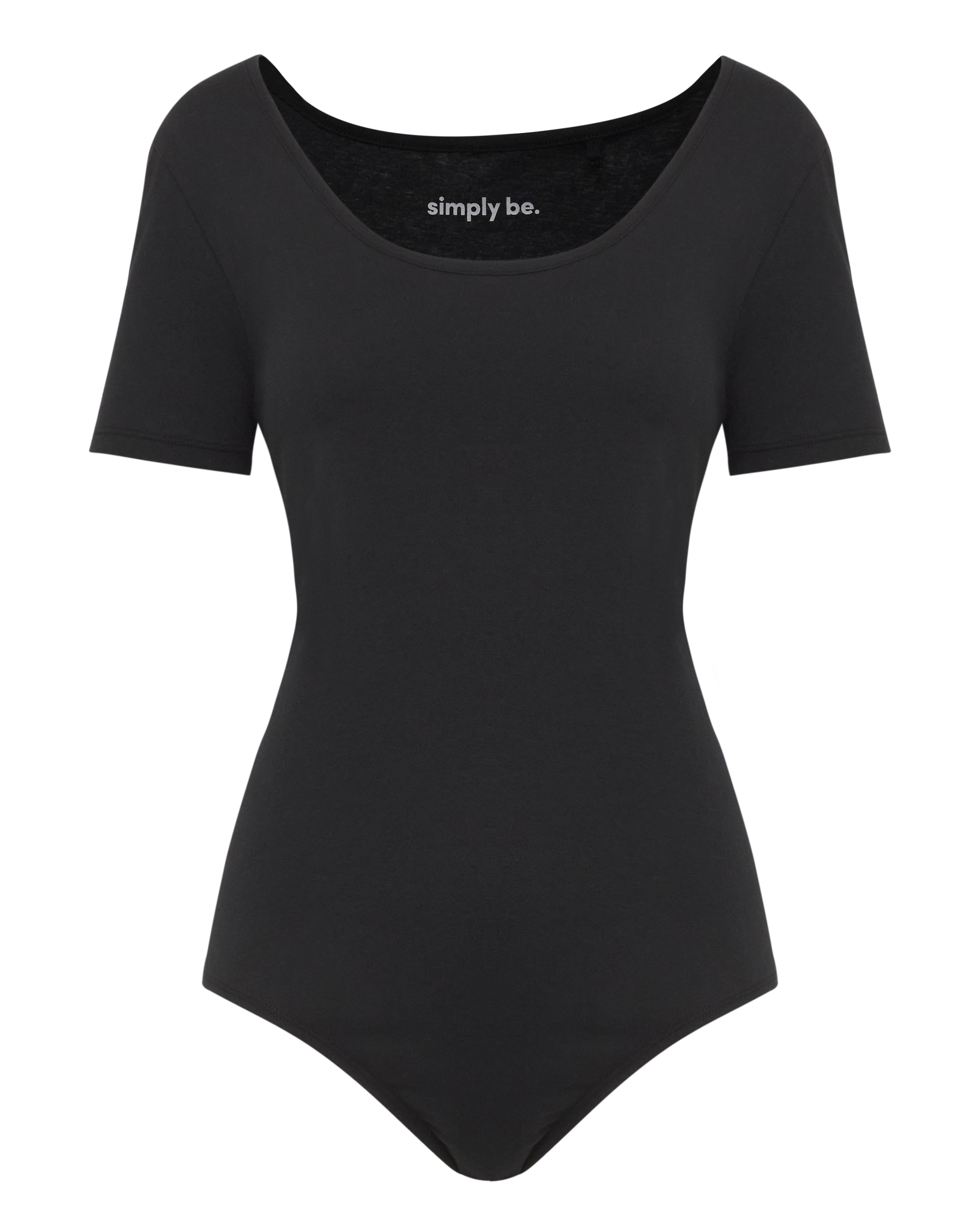 Short Sleeve Bodysuit - Black - Womens - Size 26 - Simply Be
