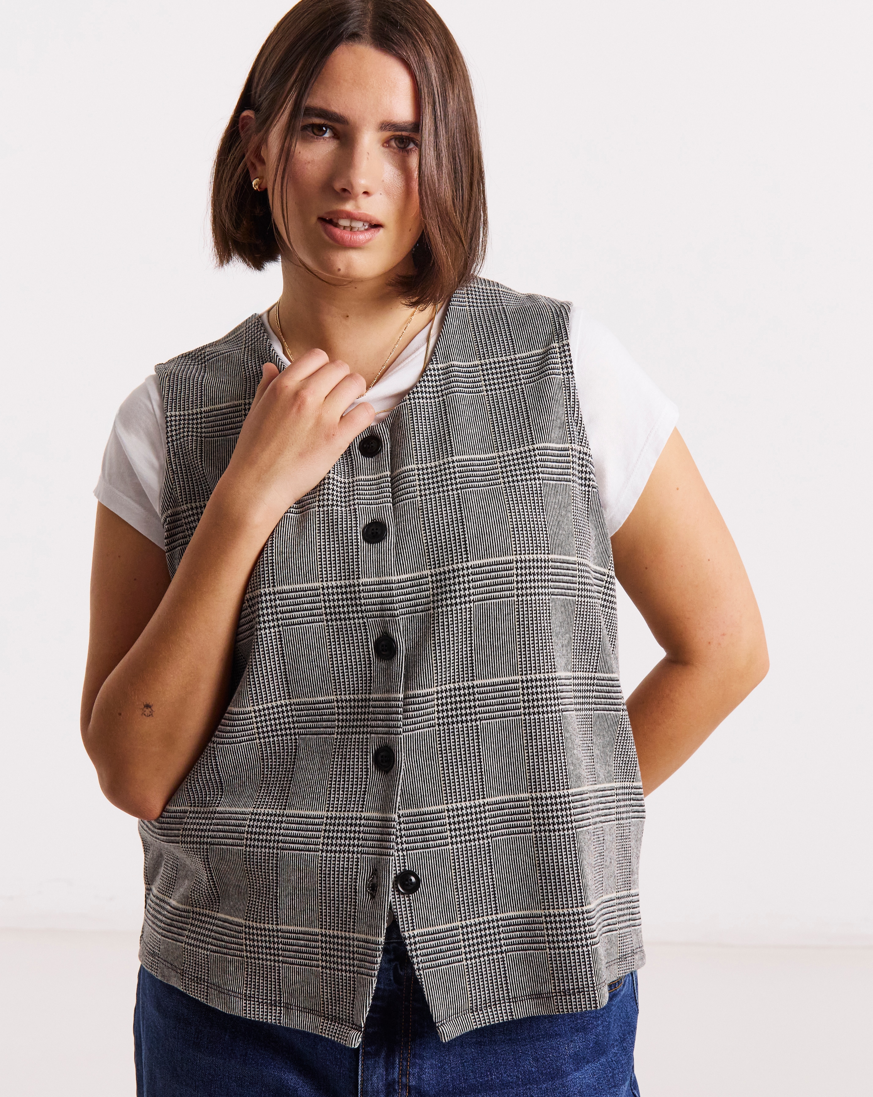 New In - Button Through Jersey Waistcoat