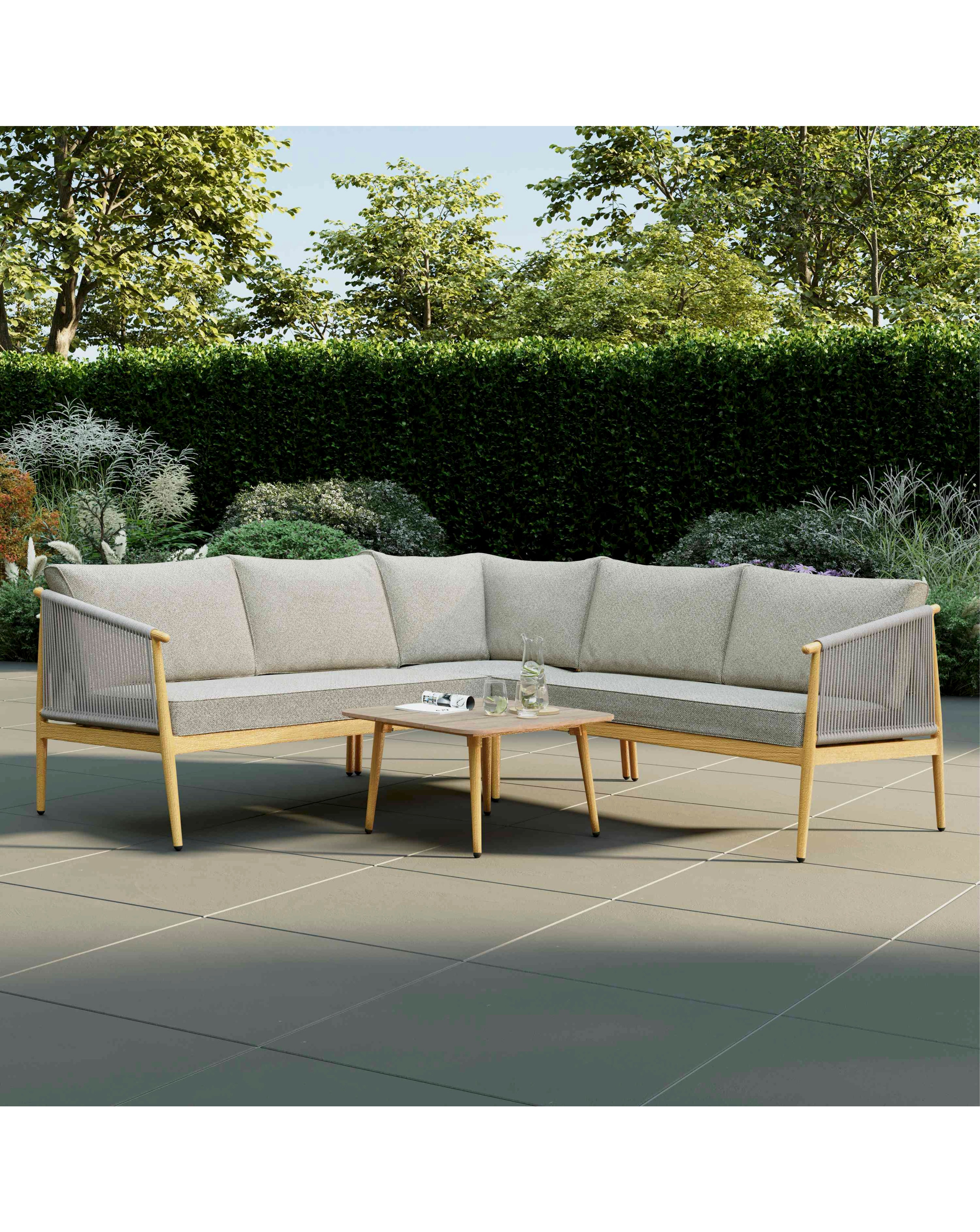 New In - Charles Bentley Rope Weave Corner Set