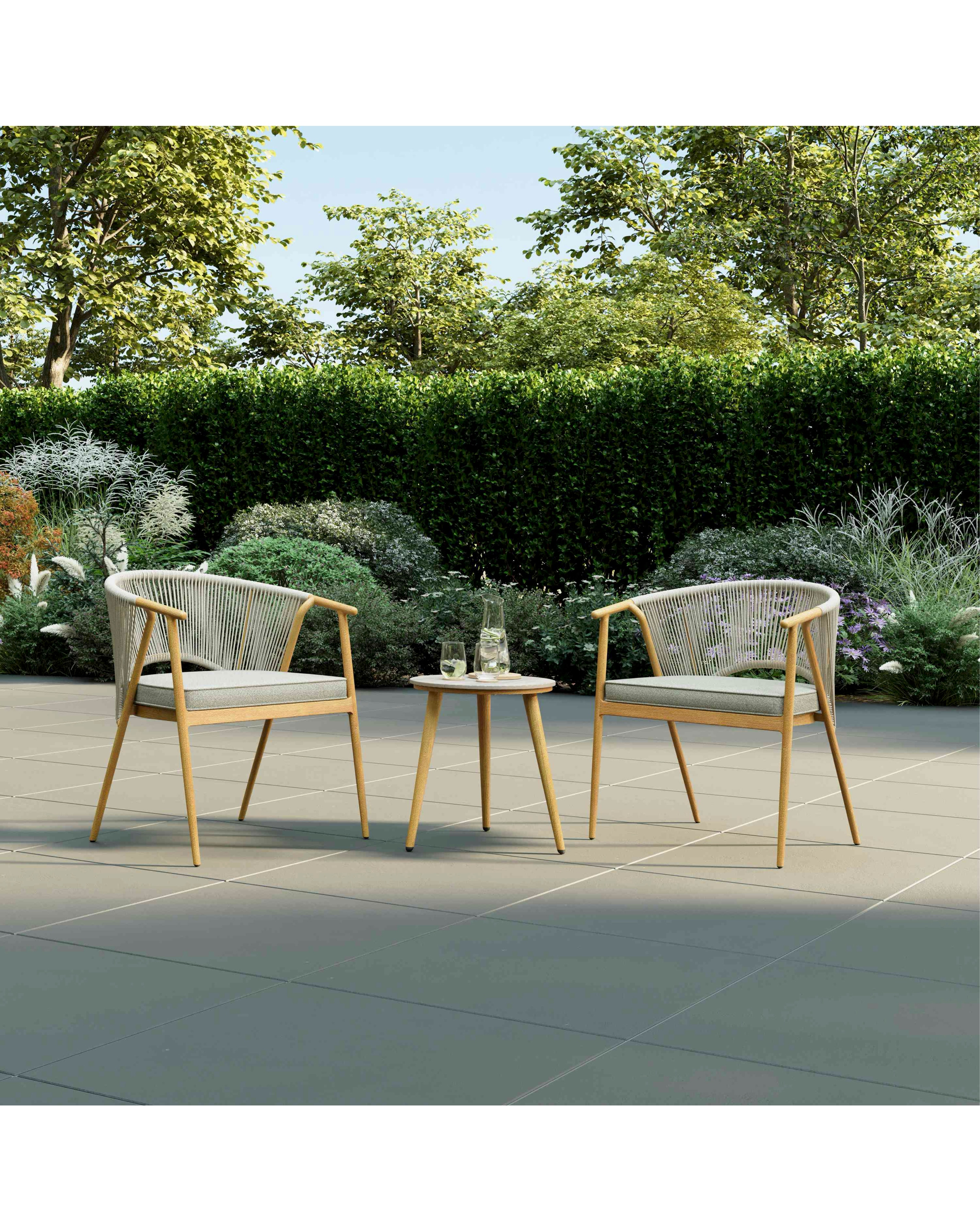 New In - Charles Bentley Rope Weave Bistro Set