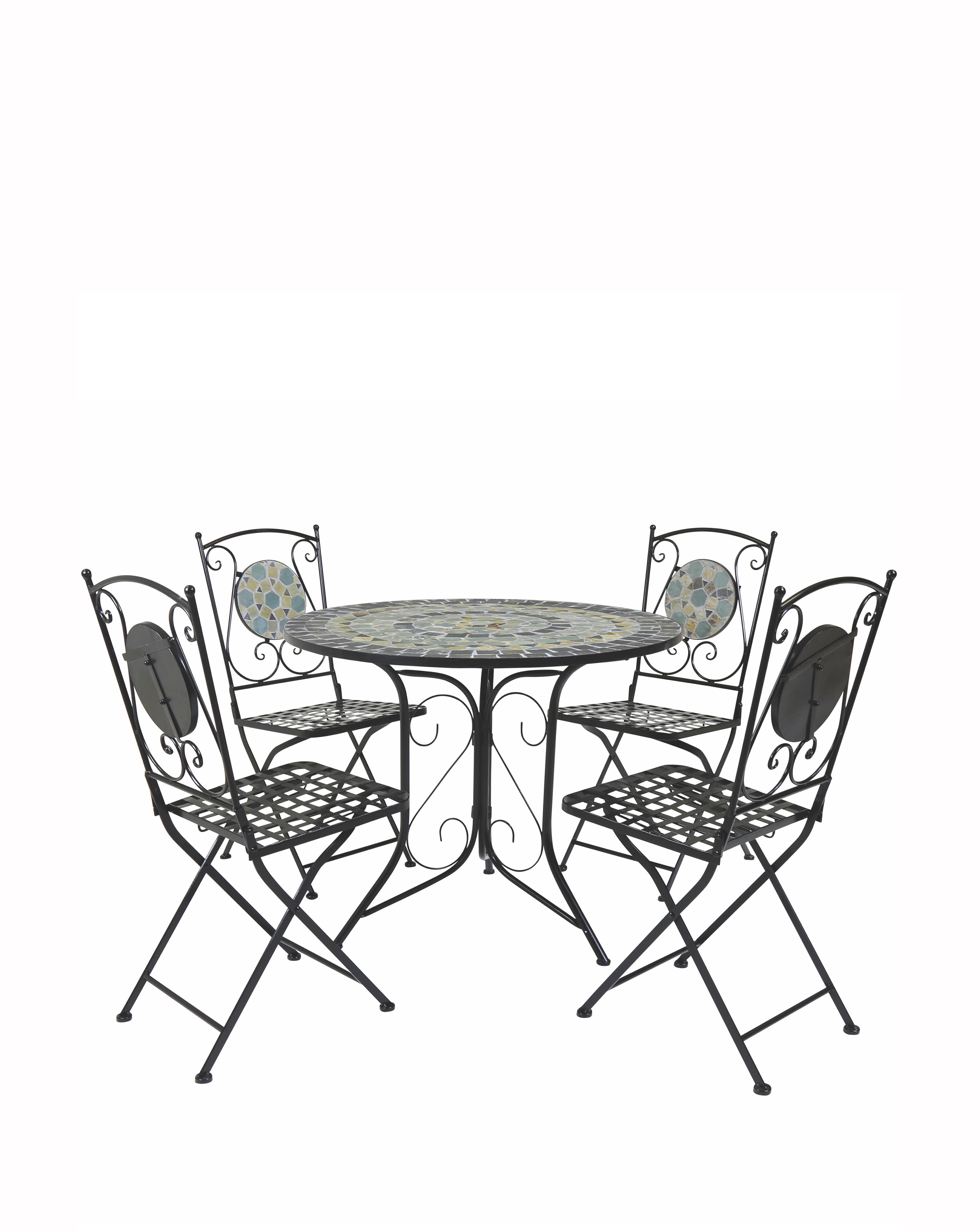 New In - Mosaic 4 Seater Dining Set - Blue