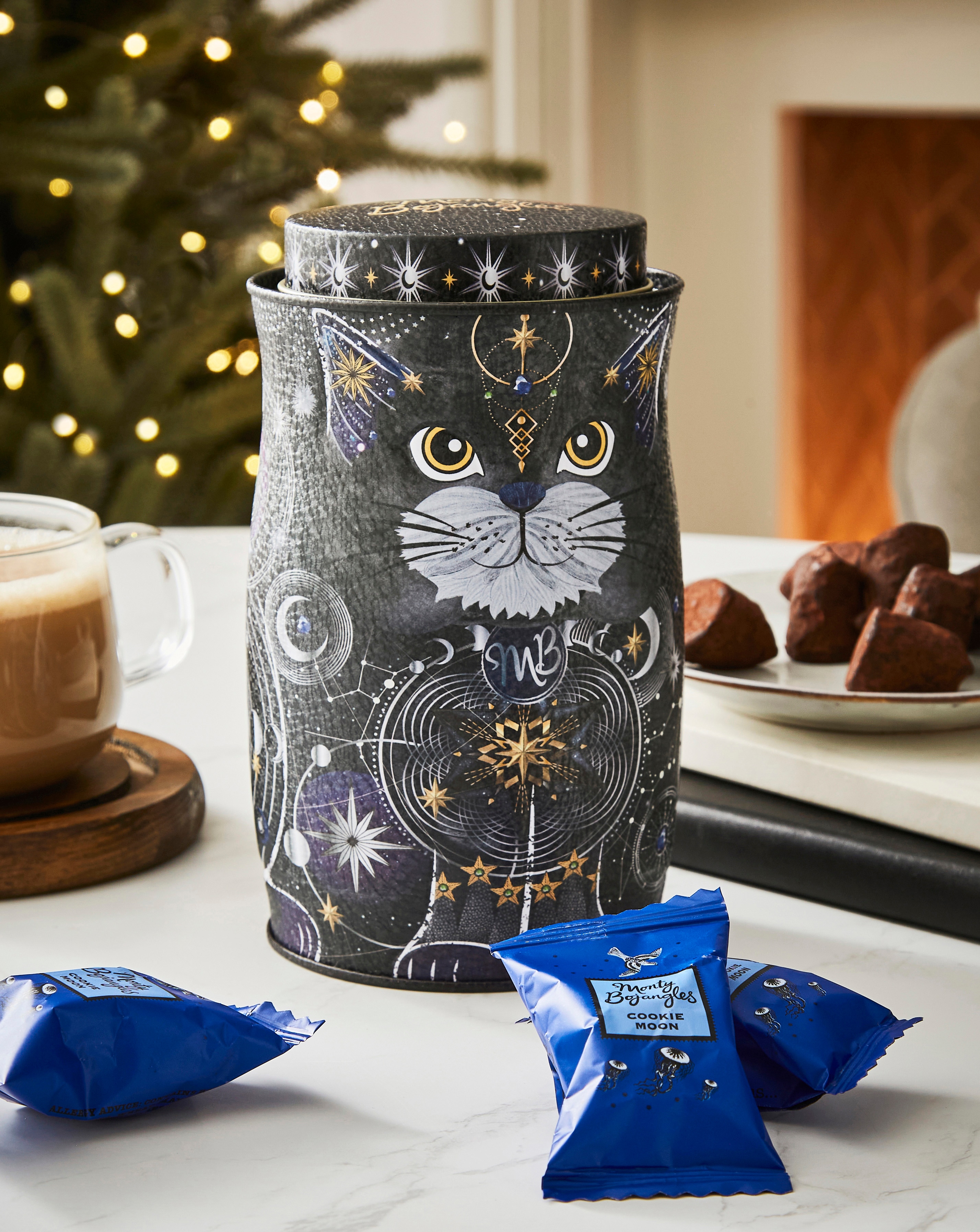 New In - Monty Bojangles Cosmic Blink Cat Tin